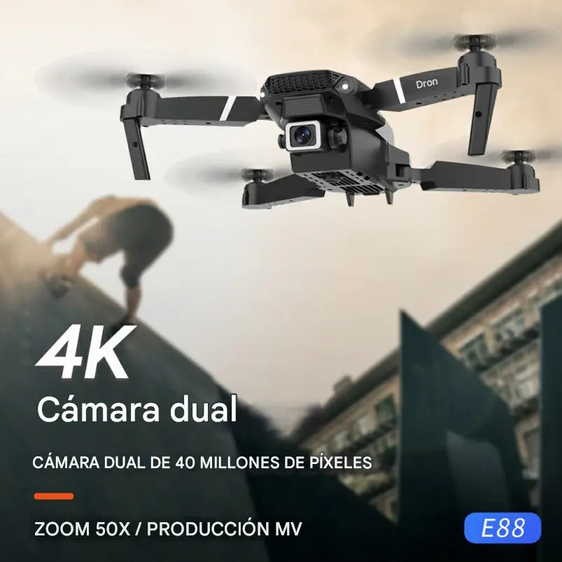 Drone E88 pro max plegable + OBSEQUIO 2 baterías adicionales